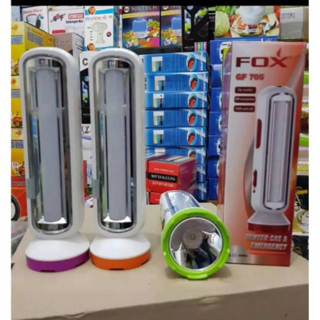 Jual Senter fox GF 705 Emergency Super Terang led emergency panjang ...