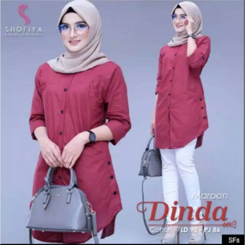 Jual Dinda Tunik Tunik Katun Baju Atasan Wanita Muslimah Tunik