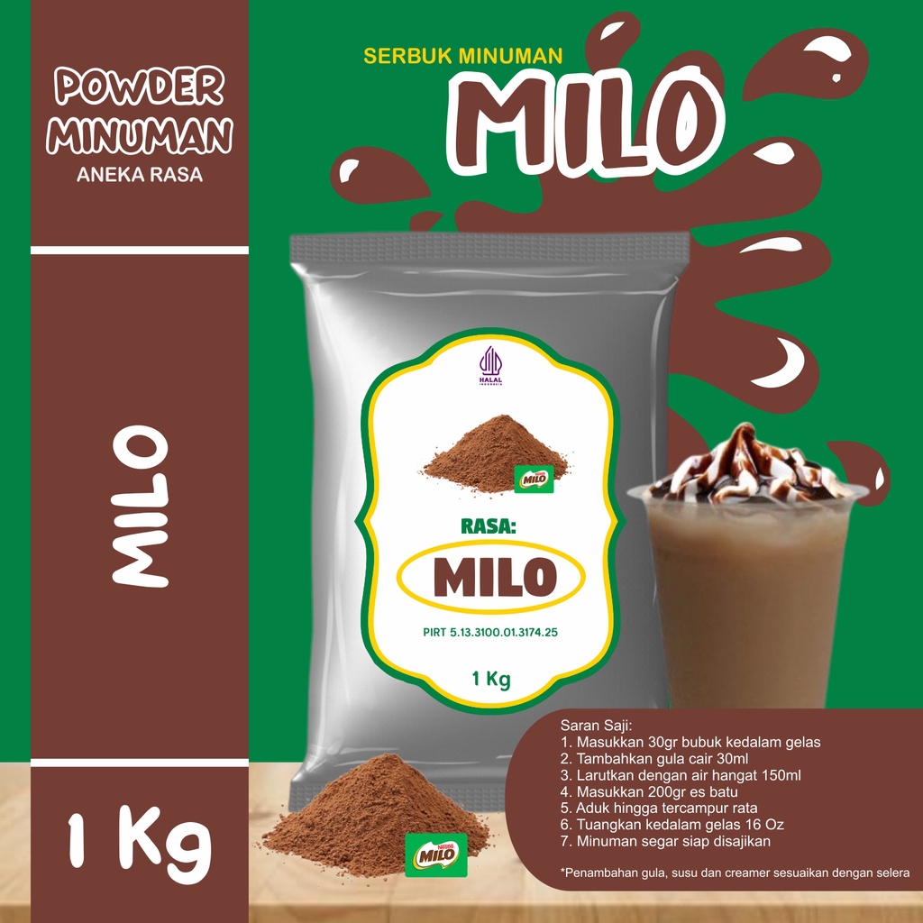 Jual Bubuk Serbuk Minuman 1kg Rasa Milo Bubuk Minuman Kekinian Standar ...