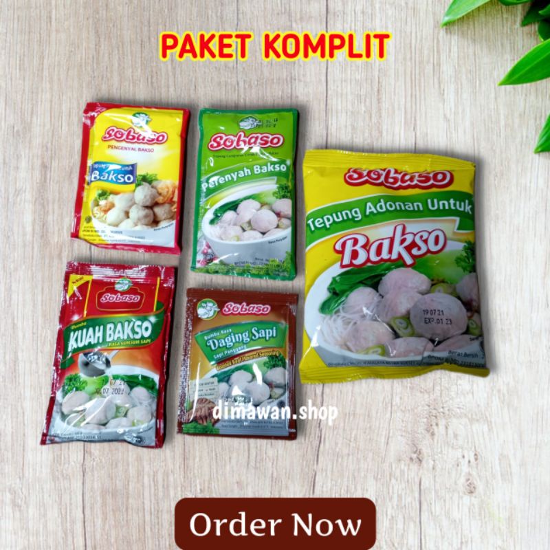 Jual Sobaso Tepung Bakso Paket Komplit Bumbu Kuah Sumsum Sapi Shopee