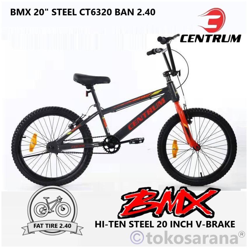 Jual Sepeda BMX Centrum CT6320 BMX 20 Inci x 2.40 Inci JuniorRemajaDewasa HiTen Steel OPC 28/