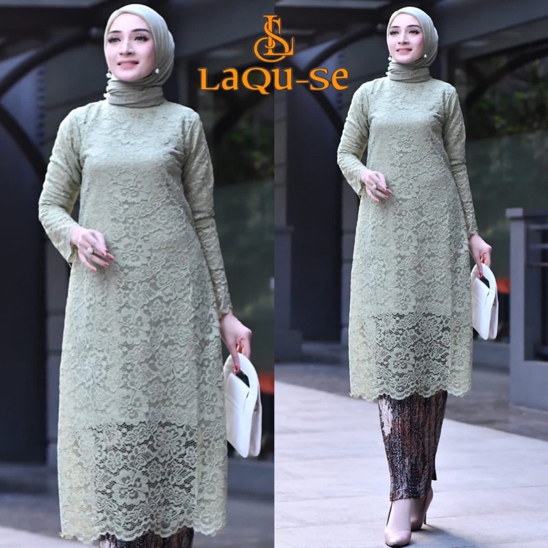 Jual Set Kebaya Tunik Brukat Modern Simple Terbaru Dress Kondangan