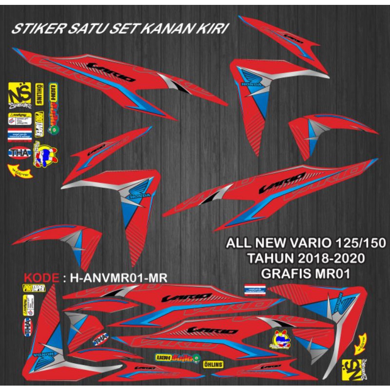 Jual STIKER STRIPING DECAL ALL NEW VARIO 125/150 TAHUN 2018-2020 GRAFIS