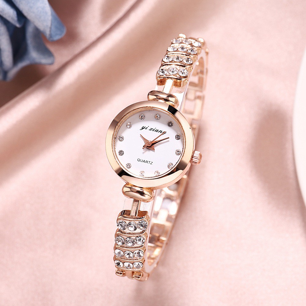 Jual Jam Tangan Wanita Pesta Gold Diamond Mewah Original Tahan Air