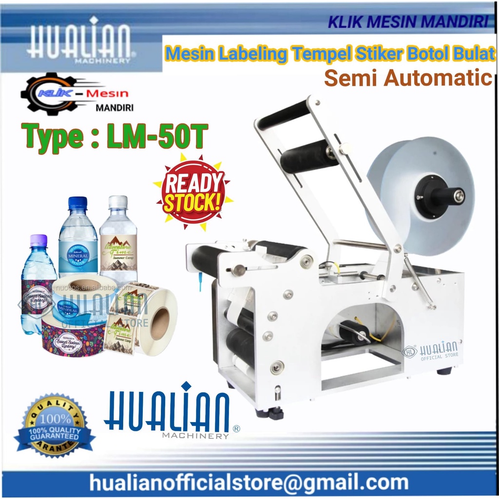 Jual Mesin Labeling Stiker Botol Bulat Semi Auto LM-50T Hualian ...