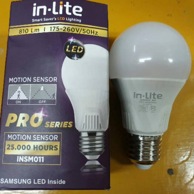 Jual Lampu Led Pro Series Motion Sensor Watt Lumen Merk Inlite