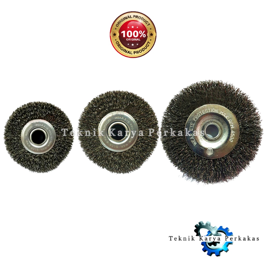 Jual UNION Sikat Kawat Bulat Gerinda Duduk Steel Wire Wheel Brush RYU 2 ...