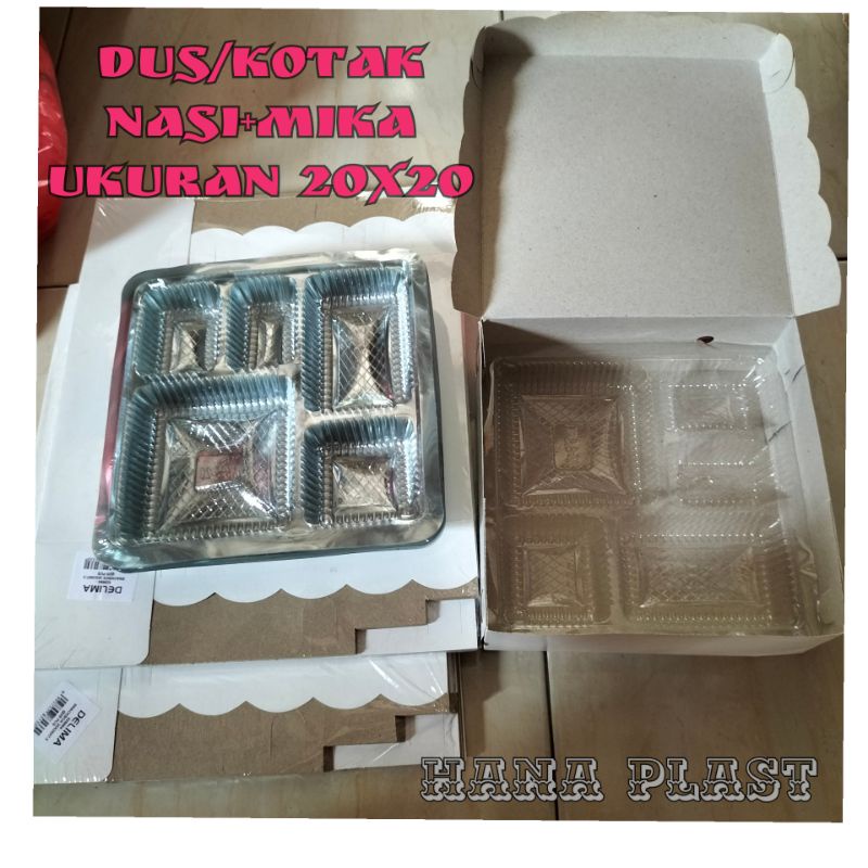 Jual Kemasan Praktis Satu Paket Dus Kotak Mika Ukuran 20x20 Harga Pcs