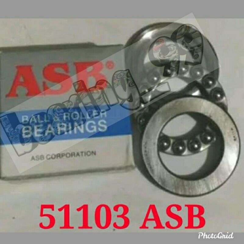 Jual Thrust Ball Bearing 51103 ASB Ukuran 17x30x9 Mm Trust Bering Laker Laher 51103 ASB Uk 17 X