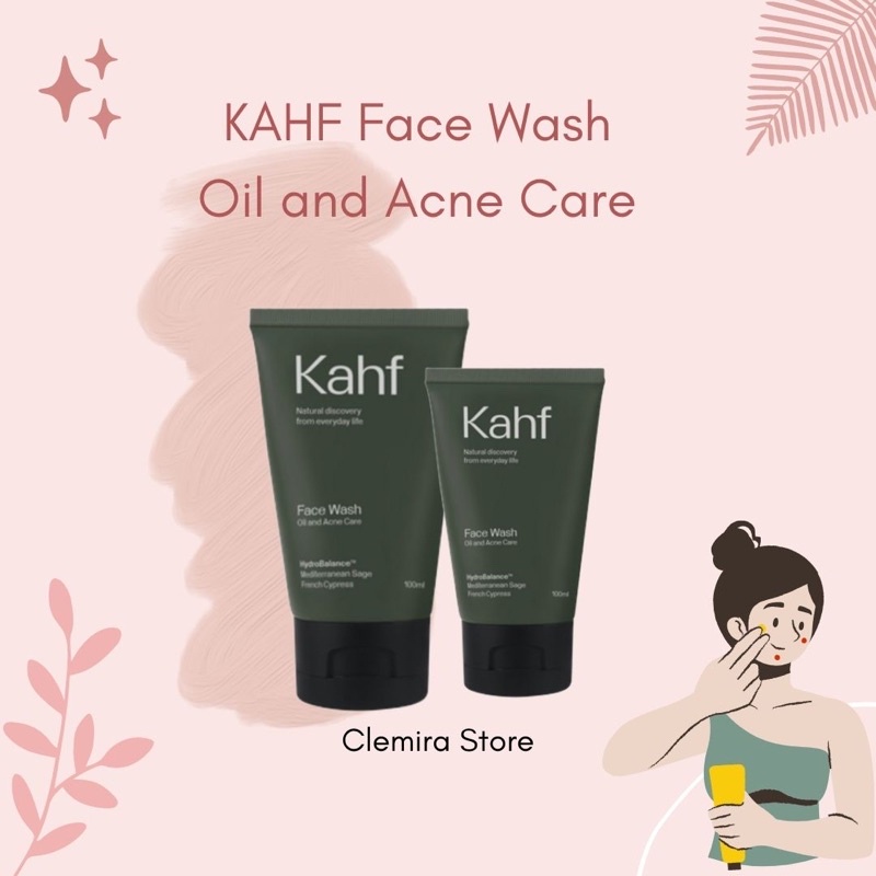 Jual KAHF Oil and Acne Care Face Wash Hijau jerawat sabun cuci muka