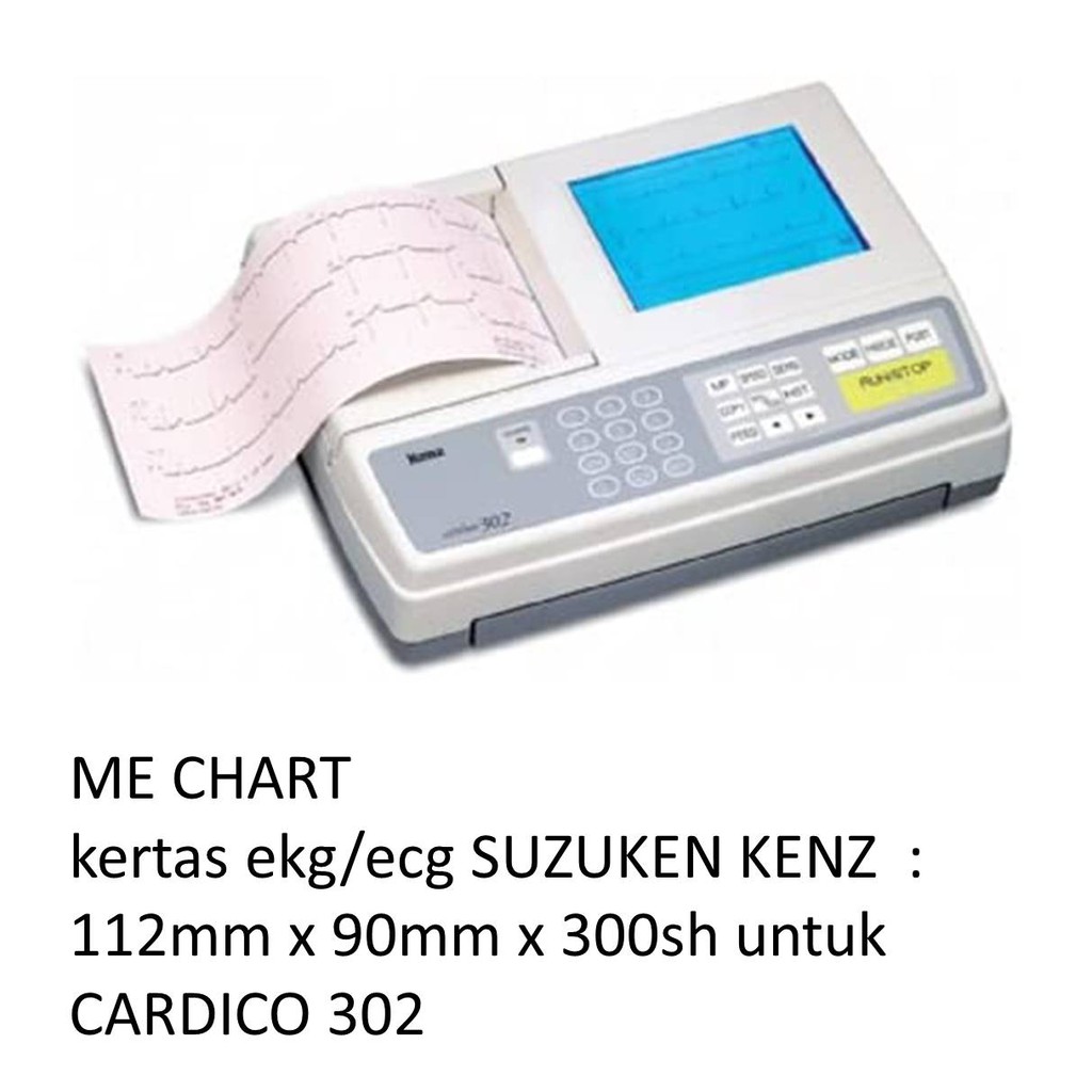 Jual kertas ekg/ecg SUZUKEN KENZ : 112mm x 90mm x 300sh untuk CARDICO ...
