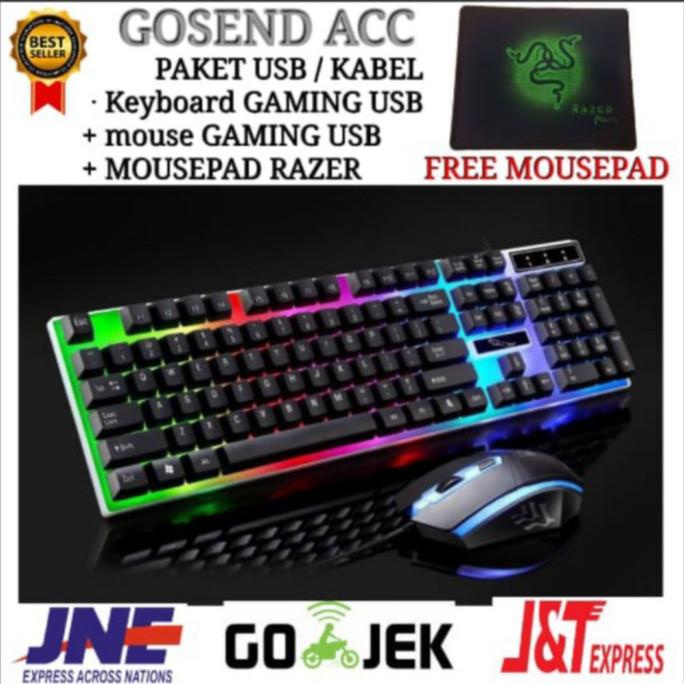 Jual Paket Keyboard Gaming + Mouse Gaming Usb Mixie X90A /1 Set/Kabel