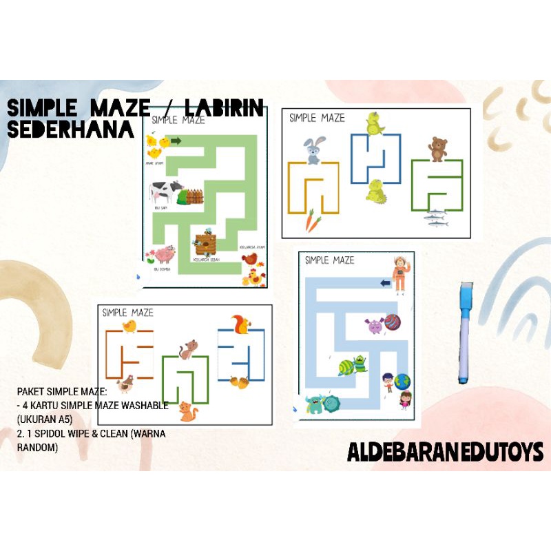 Jual (ALDEBARAN EDUTOYS) PAKET EDUKASI LABIRIN SEDERHANA (SIMPLE MAZE ...