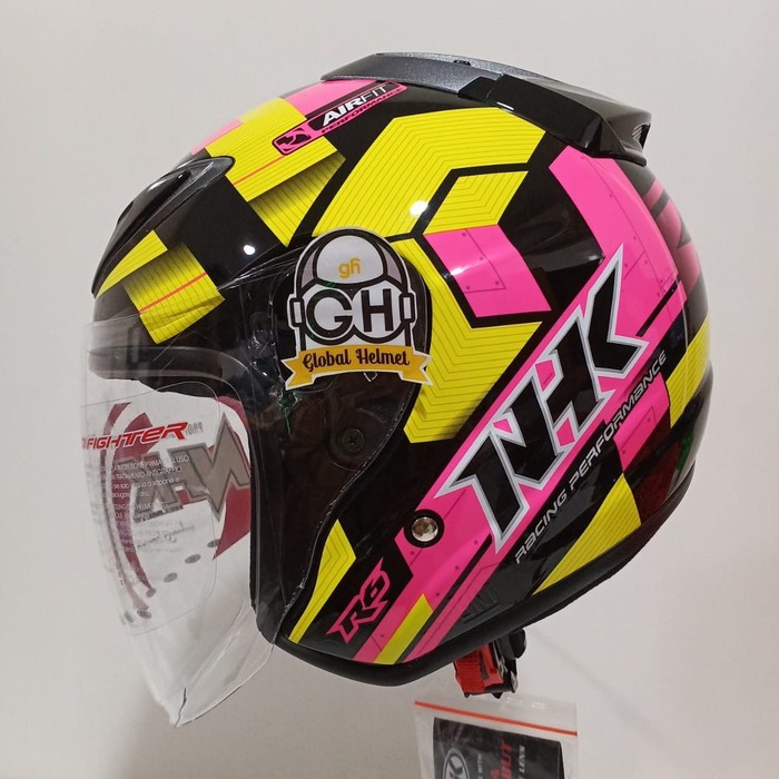 Jual HELM NHK R6 motif CUBE BLACK PINK YELLOW | Shopee Indonesia