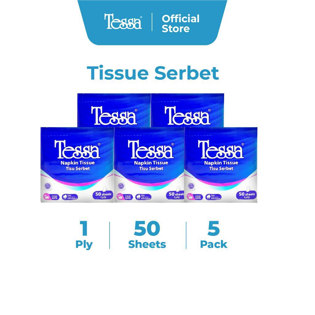Jual Tissue Tessa Combo 5 packs Tissue Napkin Lunch 50 sheets