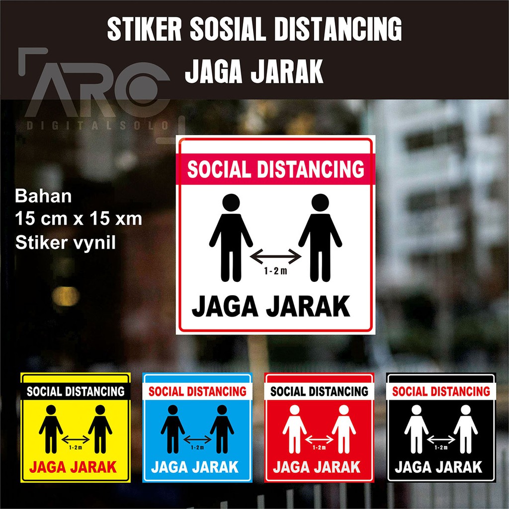 Jual Stiker Social Distancing Jaga Jarak Shopee Indonesia