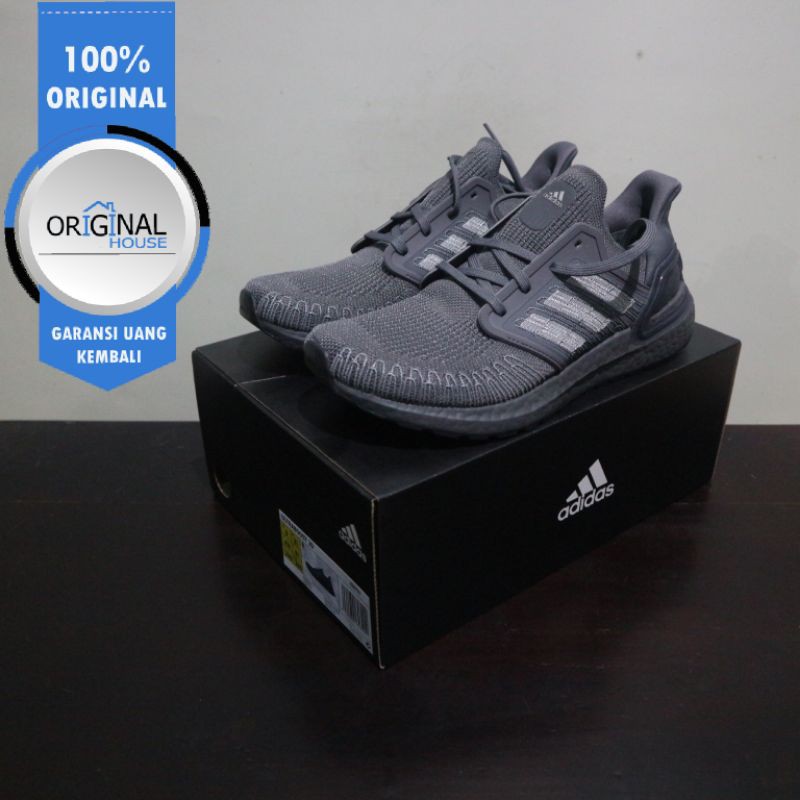 Sepatu Lari Adidas UltraBOOST 20 Triple Grey EG0701 Original BNIB