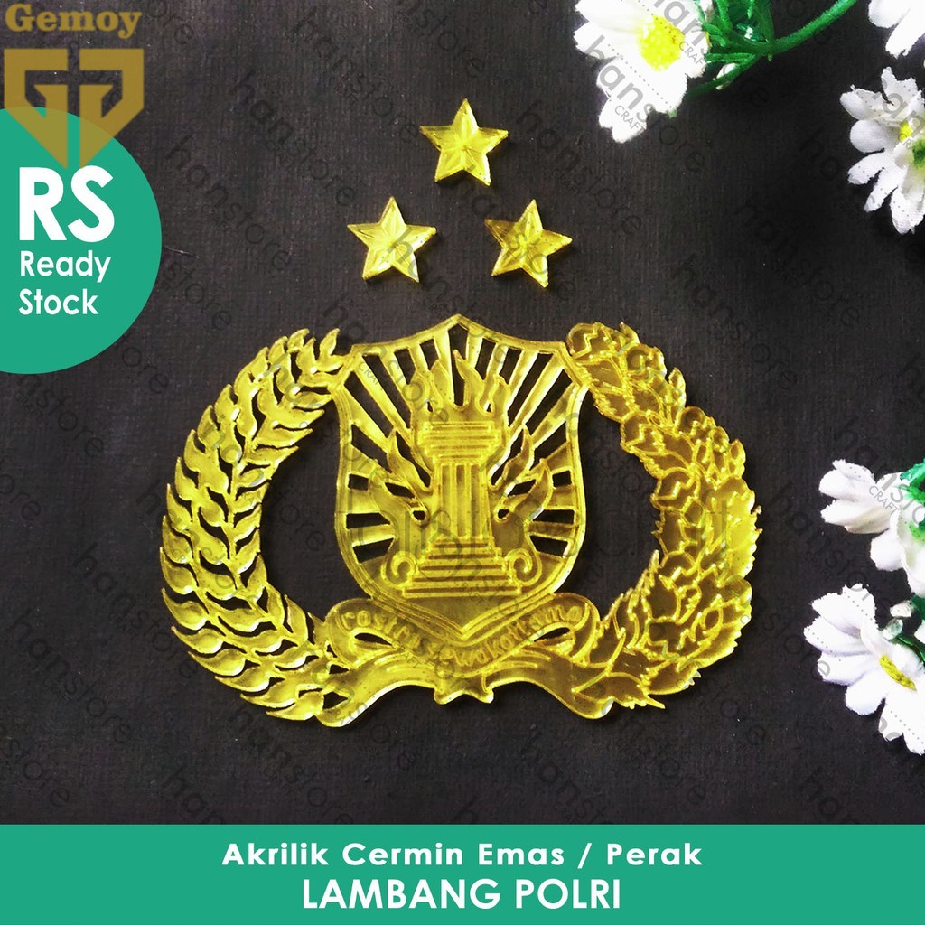 Jual Rs Logo Kepolisian Polri Akrilik Cermin Emas Logo Emblem