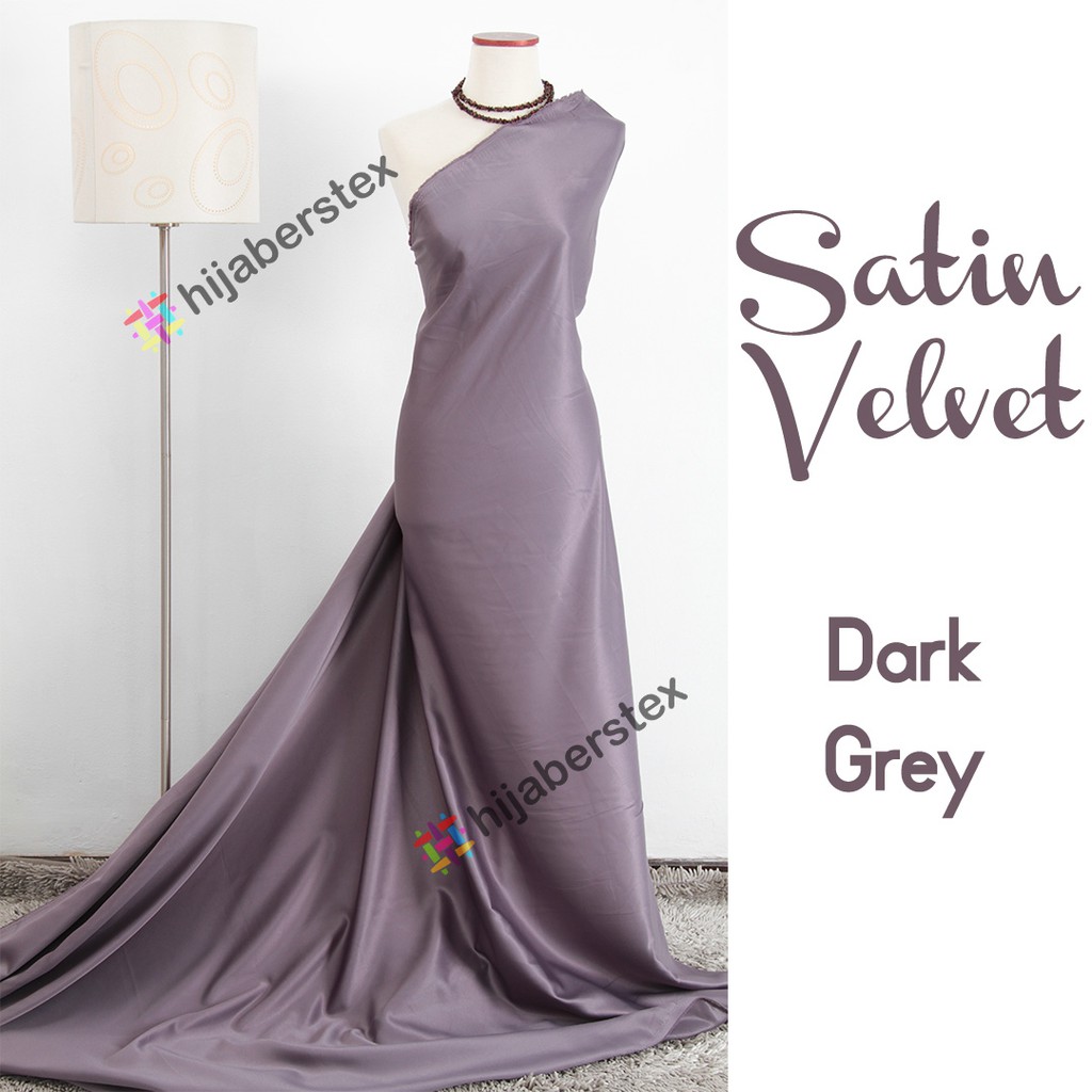 Jual 1/2 Meter Kain SATIN VELVET Dark Grey (ecer warna) | Shopee Indonesia