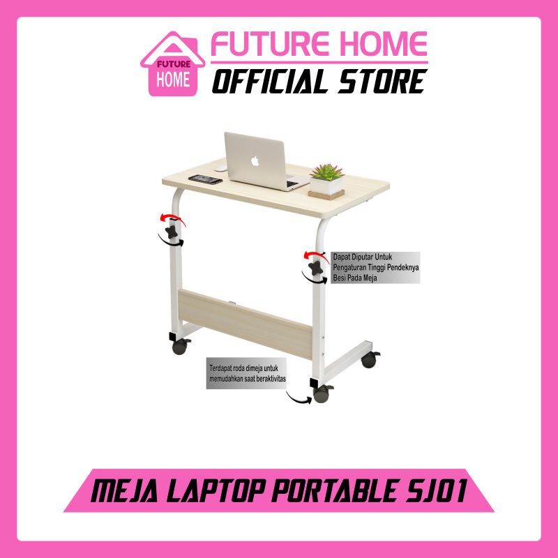 Jual FH8 Meja Lipat Laptop Portable Roda Serbaguna Meja Belajar Lipat Multifungsi Meja Kerja