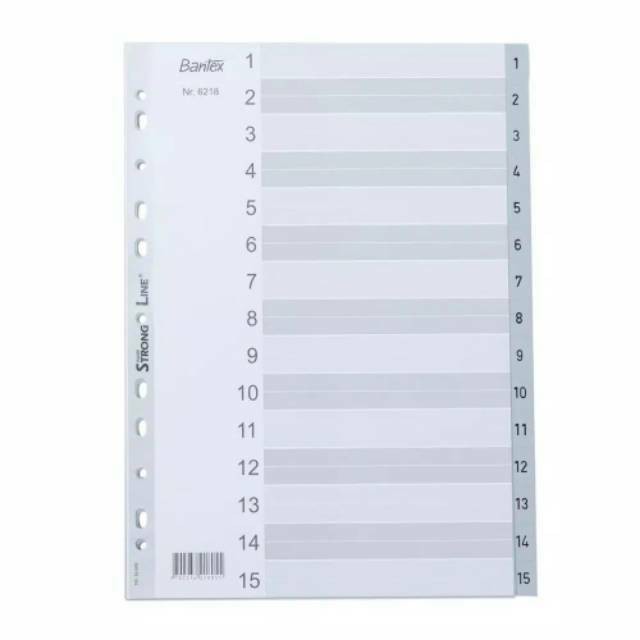Jual Bantex PP Pembatas Binder Divider A4 15 Lembar Index Numeric ...