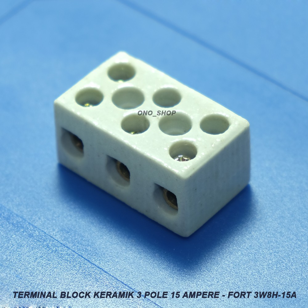 Jual Terminal Block Keramik 3 Pole 15 Ampere - FORT 3W8H-15A | Shopee ...