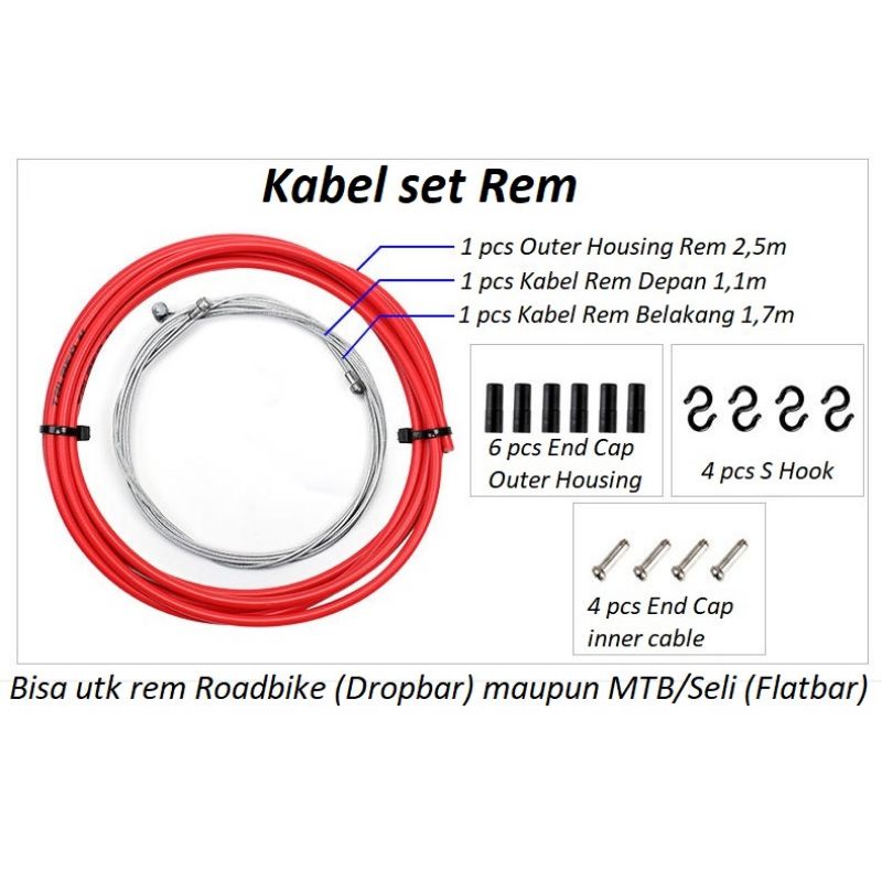 Jual TRLREQ Kabel set Derailleur kit Kabel brake Set Sepeda Lipat MTB ...