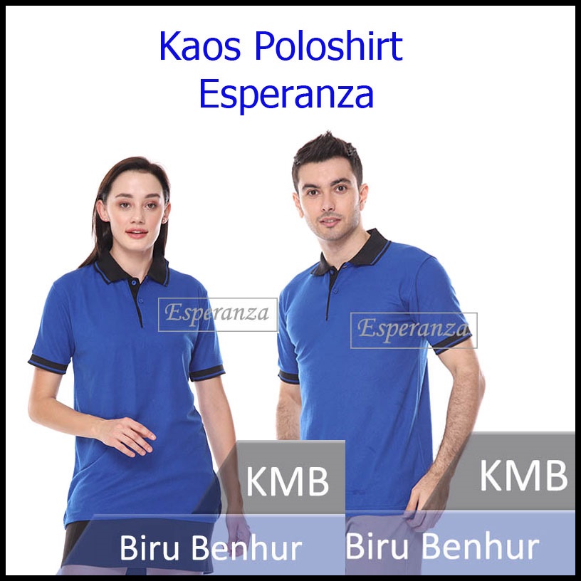 Jual Polo Shirt Esperanza Biru Benhur Lacost Super Kombinasi Kaos Polos