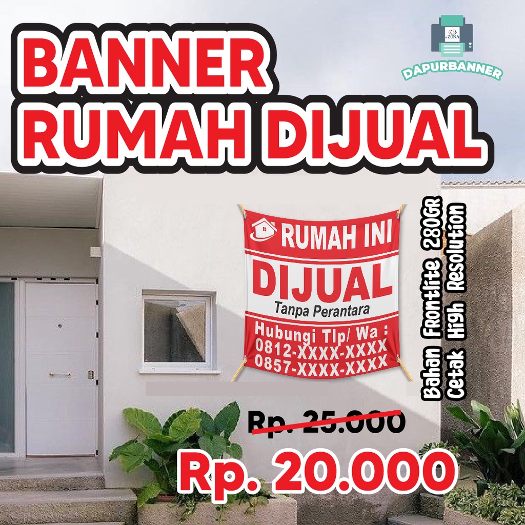 Jual Banner Rumah Dijual X Cm X Cm X Cm Shopee Indonesia