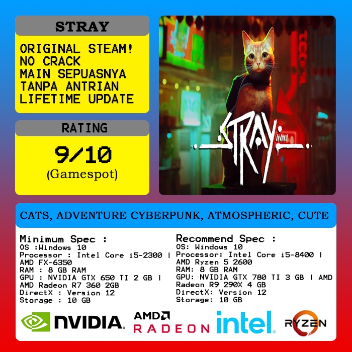 Jual STRAY - PC GAME ORIGINAL STEAM DL | Shopee Indonesia