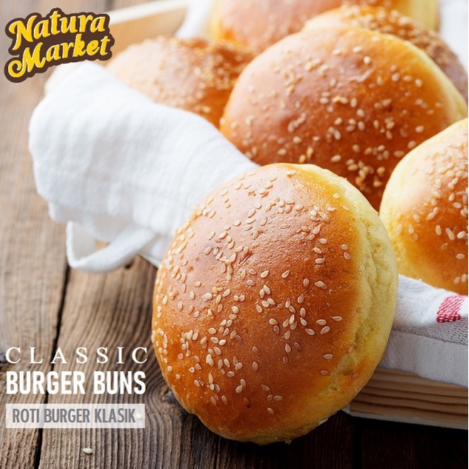 Jual ROTI BURGER KLASIK PREMIUM HALAL / CLASSIC BURGER BUNS | Shopee ...