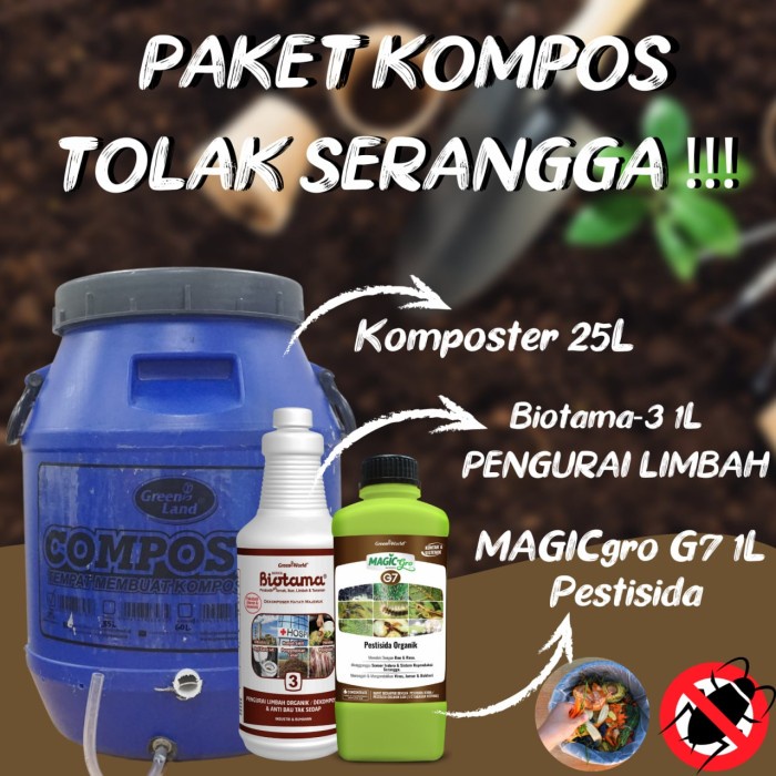 Jual Stok Terakhir PAKET TONG KOMPOSTER MINI D25xT4525LTR 1LTR BIOTAMA3 ...