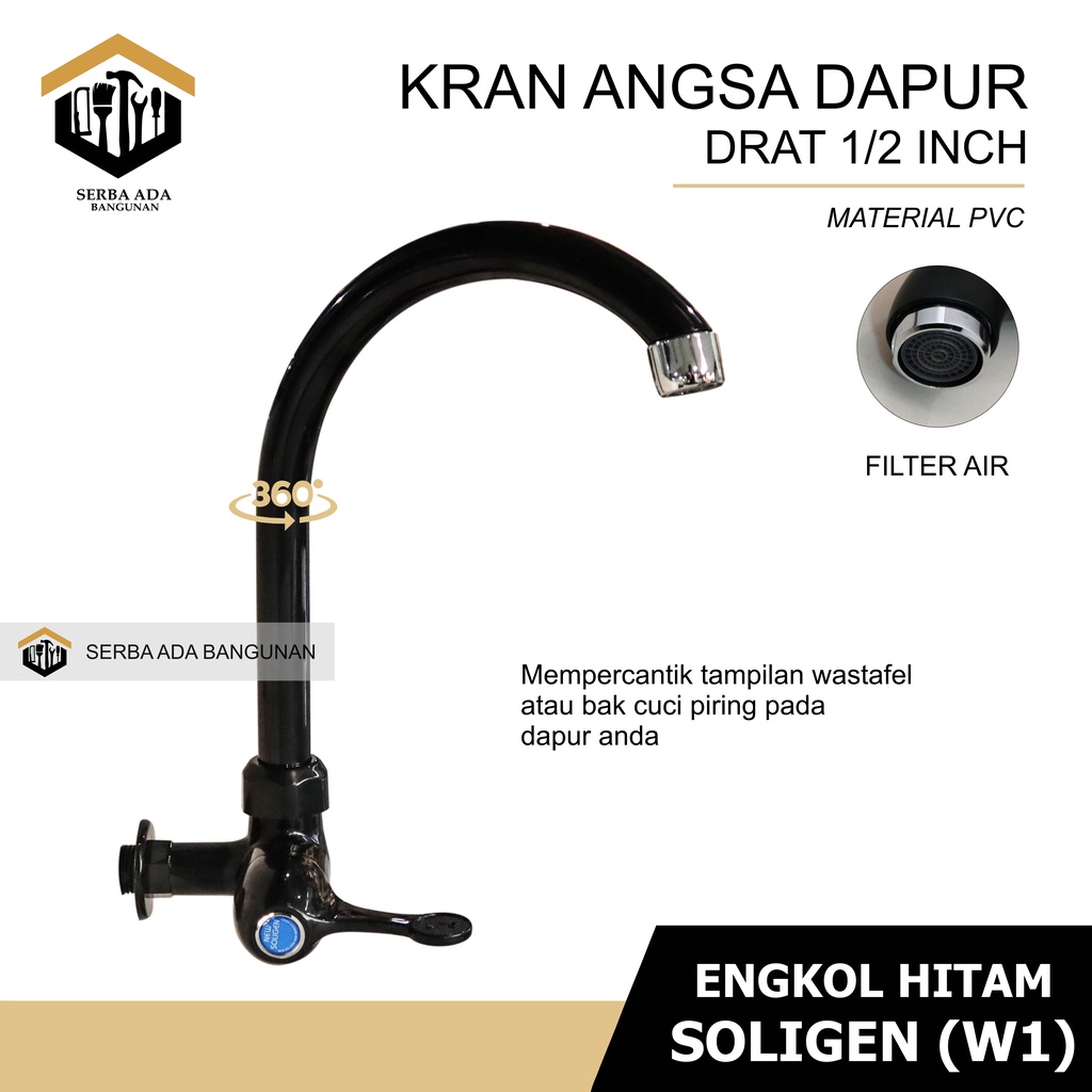 Jual Kran Angsa Tembok Pvc New Soligen Keran Air Cuci Piring Sink Dapur