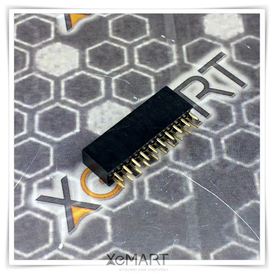 Jual Pin Header 2x10 Pin 2.54mm Pitch Dual Row 2x10P Female Black Hitam ...