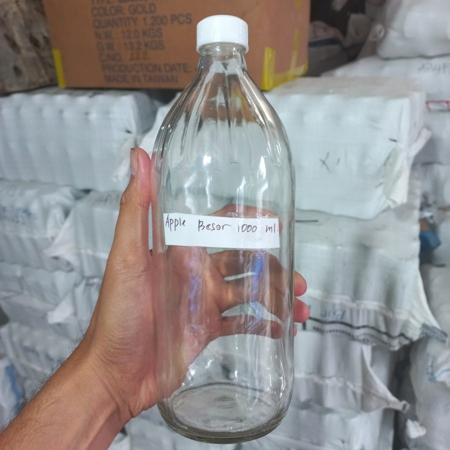 Jual Botol Kaca 1 Liter APEL Termasuk Tutup (5 Botol) | Shopee Indonesia