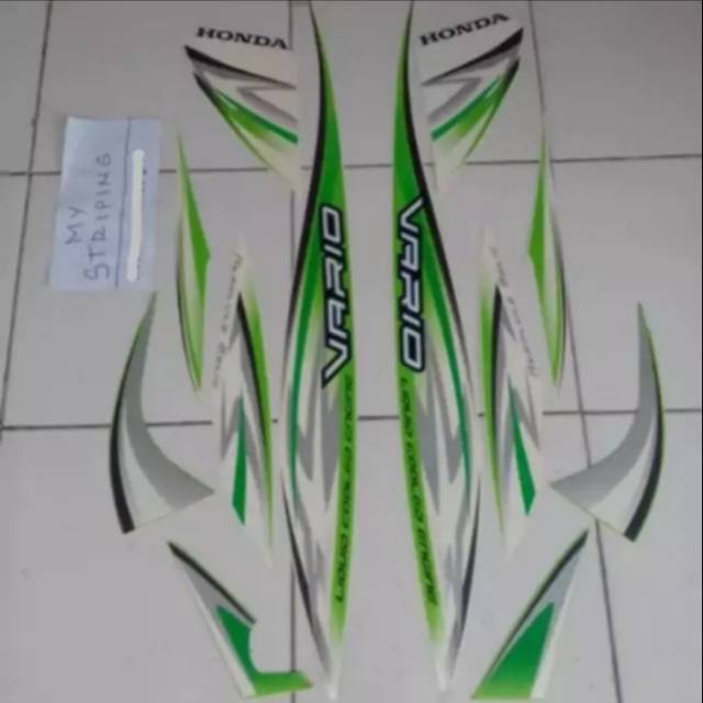 Jual Stiker honda vario 110 cw 2011 2012 putih hijau | Shopee Indonesia