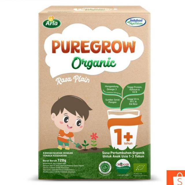 Jual PUREGROW Organic Rasa Plain - 720gr | Shopee Indonesia