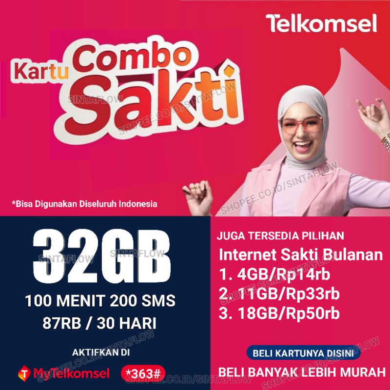 Jual Kartu Sakti 30GB Kartu Perdana Sakti Combo Paket Internet Nelpon ...