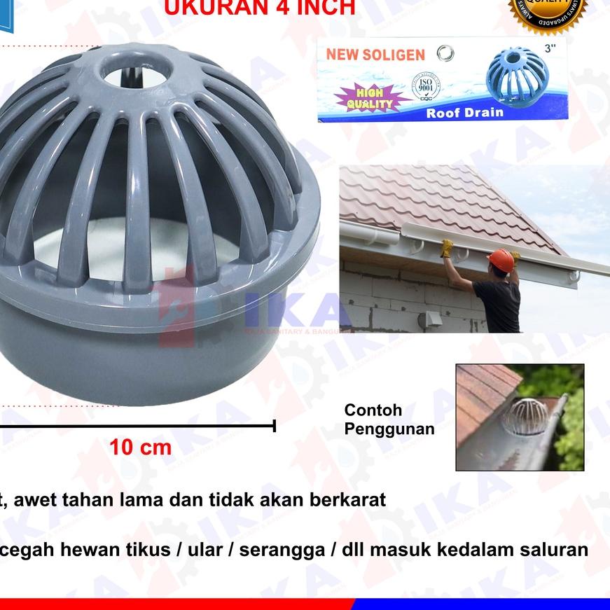 Jual Roof Drain SOLIGEN 3 Dan 4 Inch Saringan Talang Air Pembuangan ...