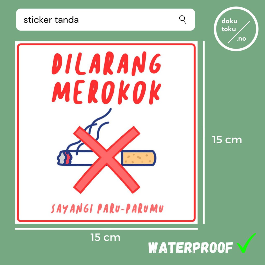 Jual STICKER TANDA DILARANG MEROKOK WATERPROOF | Shopee Indonesia