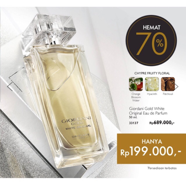 Oriflame giordani gold white online original eau de parfum