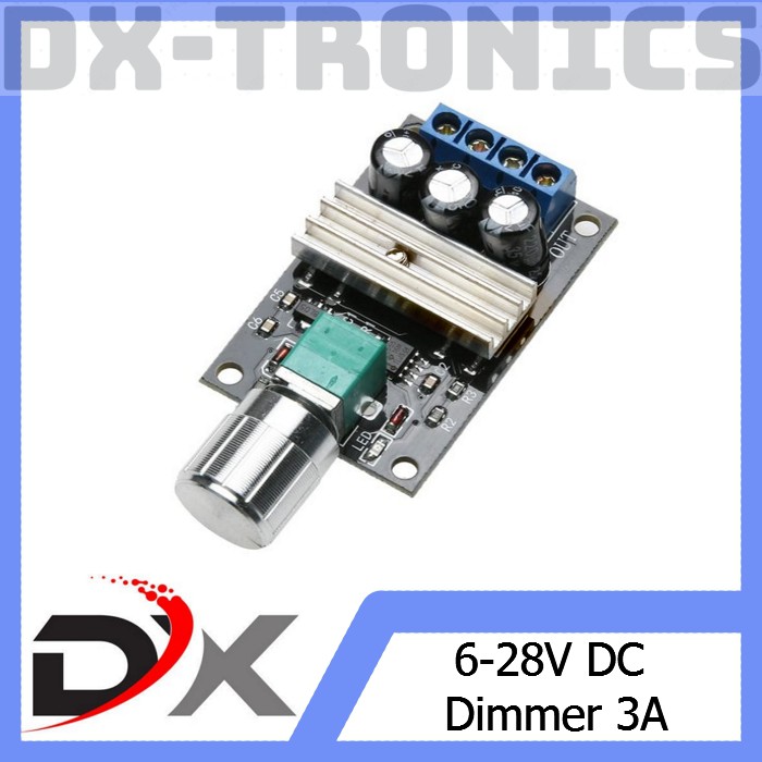 Jual DC Dimmer 6-28V PWM Control Speed Motor & LED Dimmer 3A Input 6V ...