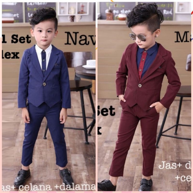 Jual 3in1 set Alex kid SETELAN JAS ANAK LAKI - K/KEMEJA JAS ANAK/BAJU