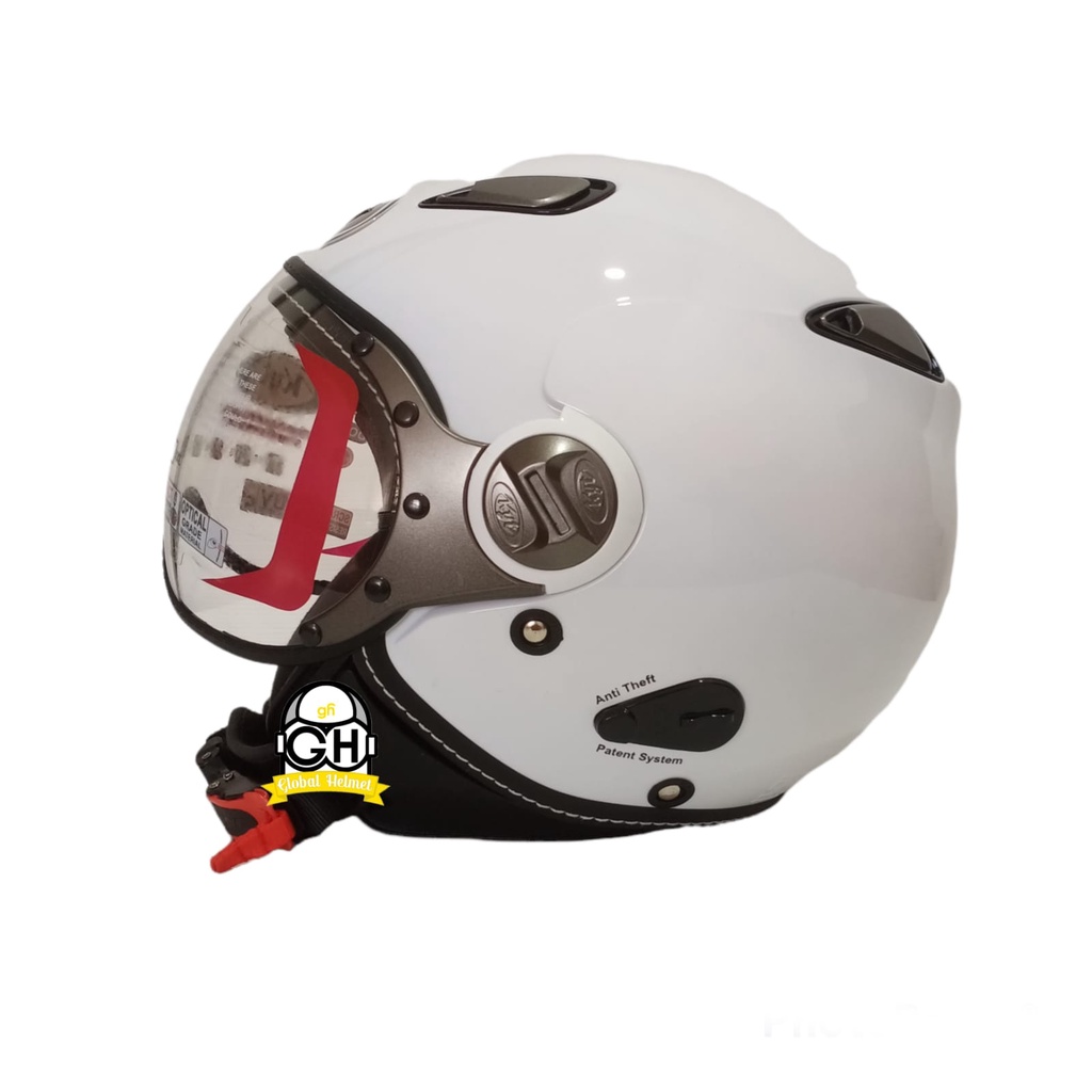 Jual HELM KYT ELSICO SOLID WHITE HALF FACE KYT HELM HALF FACE KYT