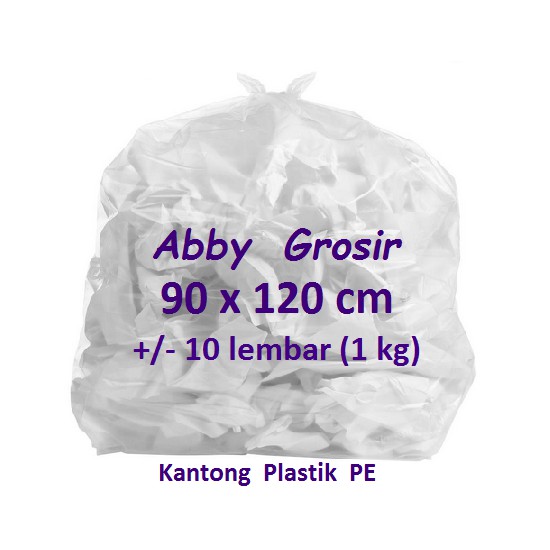 Jual Kantong Plastik Bening Besar 90x120 Pe Putih Transparan Utk Laundry Kantong Sampah Jumbo 90 2002