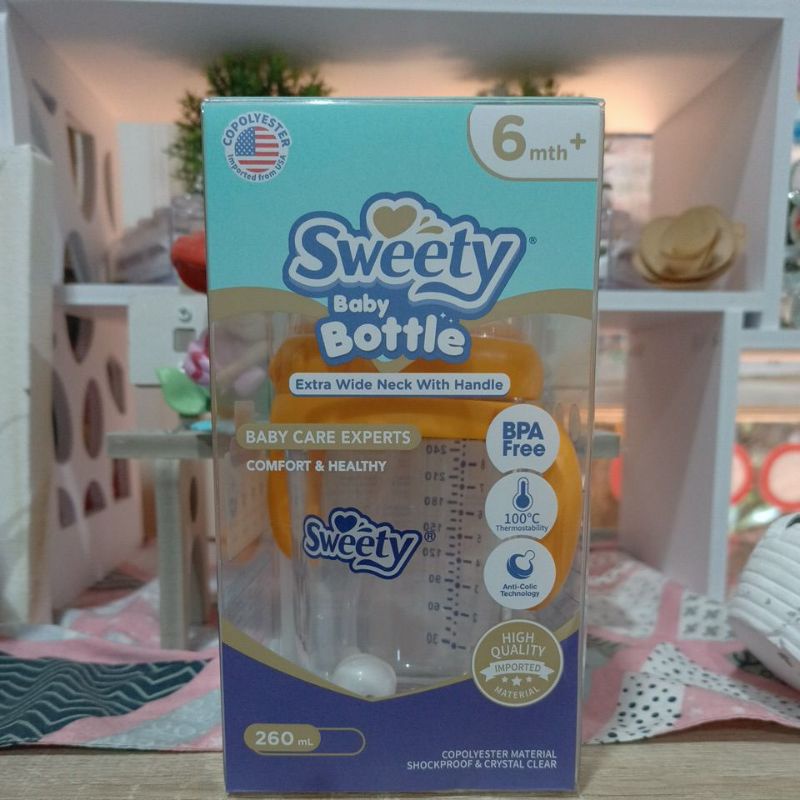 Jual Sweety Baby Bottle Extra Wide Neck with Handle 260ml Shopee
