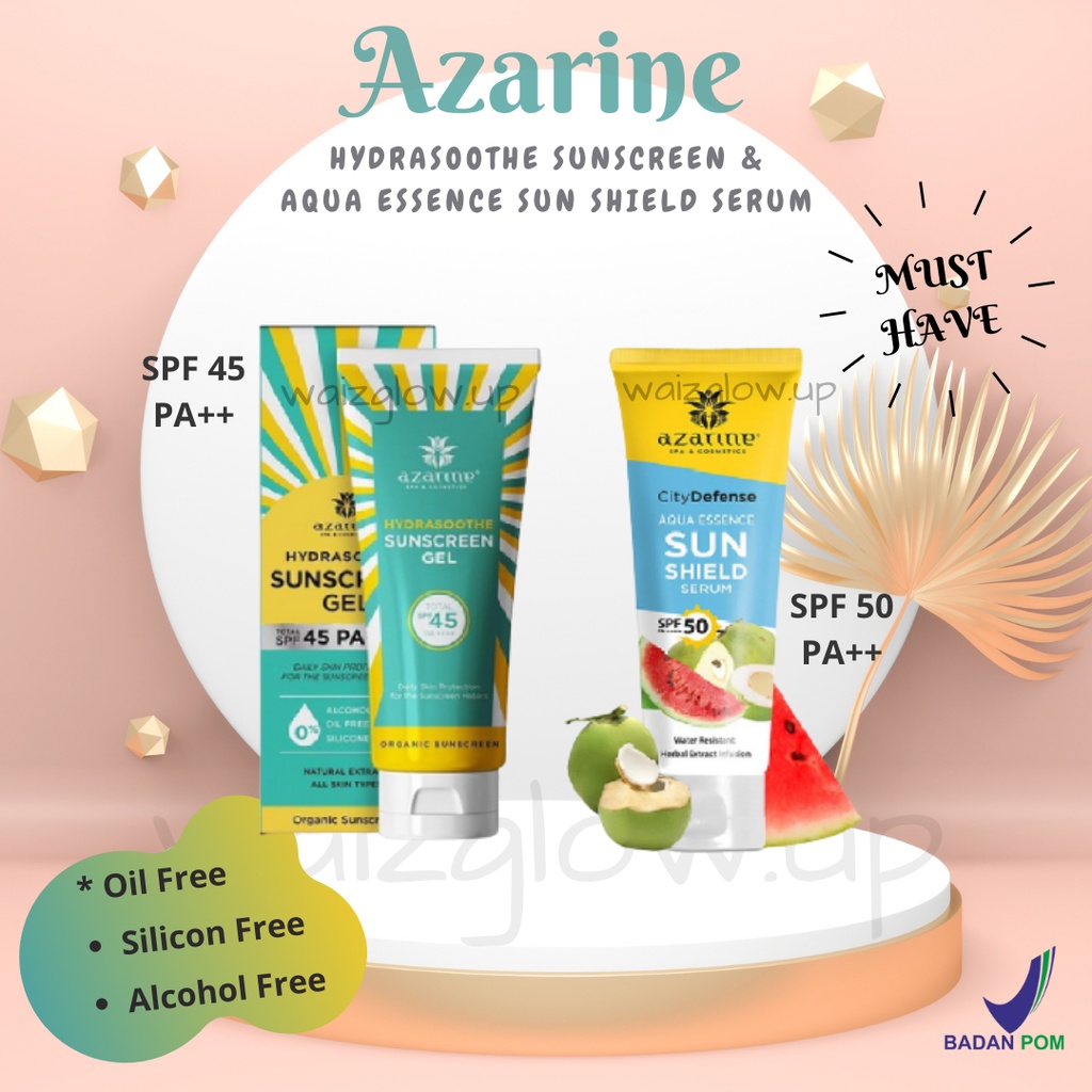 Jual Sunscreen AZARINE Hydrasoothe Sunscren Gel SPF45 sun screen Azarin ...