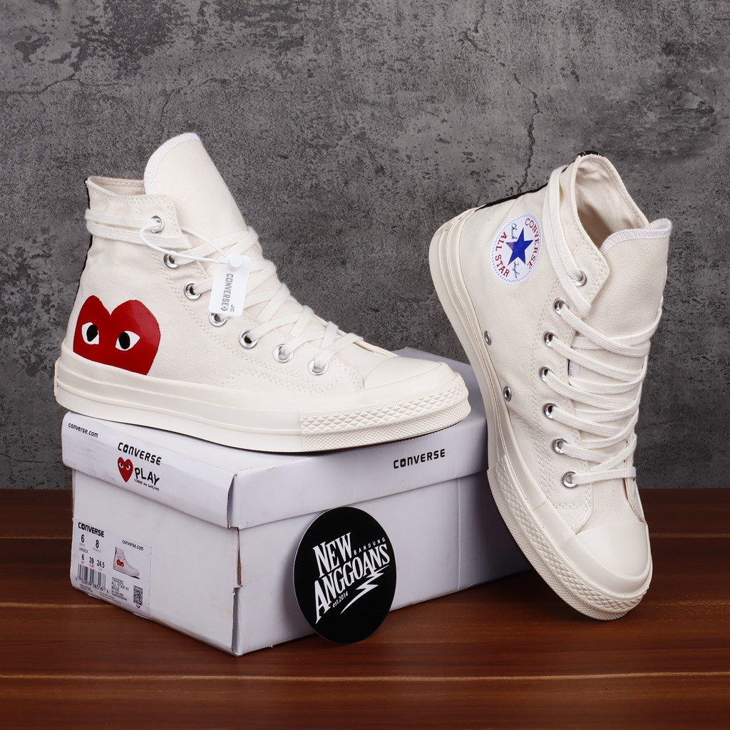 Converse Chuck Taylor 70s X CDG Play Love Commes Des Garcons Off White Putih High