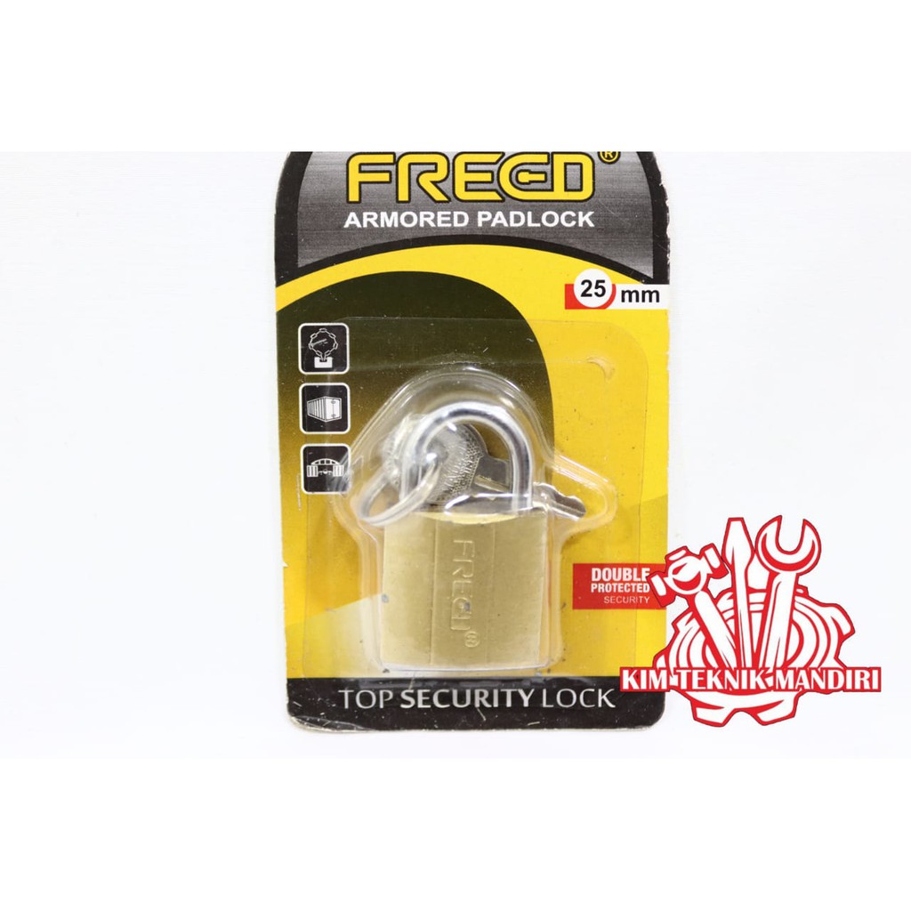 Jual FREED ARMORED PADLOCK GEMBOK RUMAH BESI KUNING PRES 25 MM ...