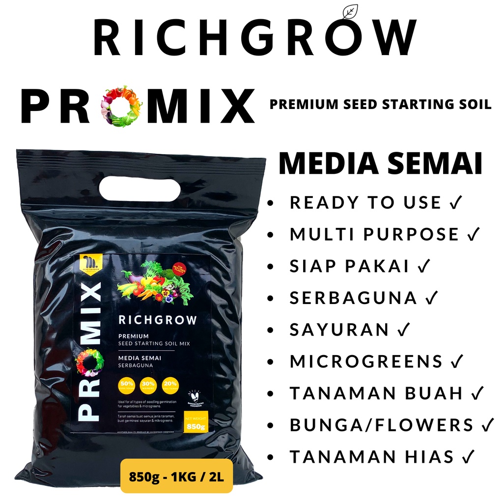 Jual RICHGROW PROMIX PREMIUM SEED STARTING SOIL MEDIA SEMAI + SEKAM